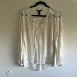 White House Black Market white peasant blouse